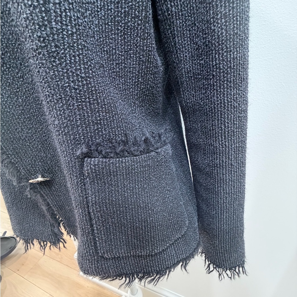 Rare Vintage CHANEL Fringe Trim Knit Jacket Karl Lagerfeld Era - Sz FR 38 - - Picture 5 of 15